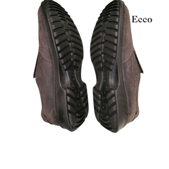 46 ECCO Fusion 2 Coffee Brown  Leather Slip On Loafer Oxford Shoe Men 12 12.5 - Picture 5 of 11